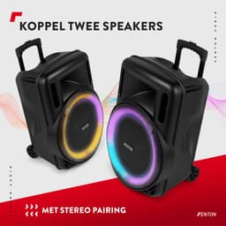 Speaker Bluetooth - Fenton FT15LED MK2 karaoke box met LED’s, accu en microfoon - Voor huisfeesten — thumbnail 4