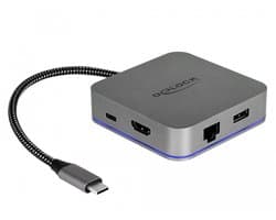 Delock USB Type-C™ Docking Station for Mobile Devices 4K - HDMI / Hub / LAN / PD 3.0 with LED illumination
