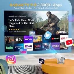 Mini Beamer - Wit - Native 720P HD - Ondersteunt 4K/1080P - Voor Thuisbioscoop — thumbnail 2