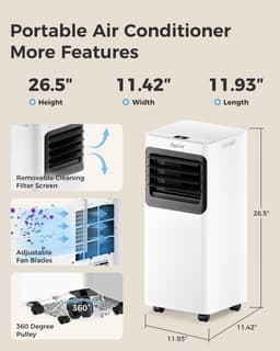 Mobiele airco 16000 BTU stille draagbare airconditioner met wifi, ontvochtiger en slaapstand — thumbnail 4