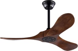 COVREO Plafondventilator 42 inch zwart en donker walnoot - 3 houten bladen - afstandsbediening en timer — thumbnail 5