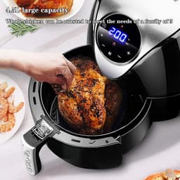 Lucht Friteuse - Oven Frituurpan - Gezond Eten - Digitale Touch Control - 4.5L Capaciteit - Groen — thumbnail 3