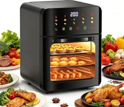 Luchtfriteuse Oven - Heteluchtfriteuse Stoomoven - Gezond Koken - 8-in-1 Functies - Grote Capaciteit - Meerkleurig — thumbnail 1