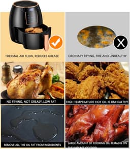 Digitale Friteuse Oven - Hetelucht Frituur - Gezond Koken - Multifunctioneel Apparaat - 5.5 Liter - Zwart — thumbnail 5