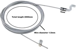 Dailygoods- Gaskabel 2000 mm - Flexibele Kabel - Z-haak Motorremkabel - Staal - Diameter 1,5 mm - Duurzaam en Sterk — thumbnail 4