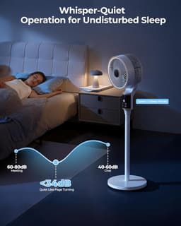 Staande ventilator - Stille ventilator - Ruimte verkoeling - 3D Oscillatie - 12 Snelheden - Gebroken wit — thumbnail 2