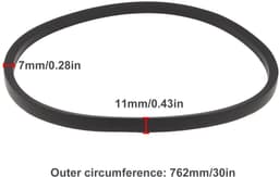 Dailygoods- Aandrijfriem 762 mm - Compatibel met Weibang Virtue 46 SV/46 SVP - Rubber - Antistatisch - Temperatuurbereik -18°C/+80°C - Grasmaaier Riem — thumbnail 4
