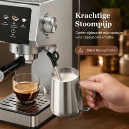 HOMCOM Touchscreen – Espressomachine – 1,2L – 20 bar-1350W-Stoompijp — thumbnail 4