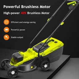 Elektrische Grasmaaier - Accu Grasmaaier Zelfrijdend - Gazon Onderhouden - Borstelloze Motor - 33 cm Maaibreedte - Zwart — thumbnail 3