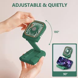 180° Opvouwbare Ventilator - 1 stuk - 167×80×19mm - Drie windsnelheden - 3000mAh batterij - Kan als powerbank gebruikt worden - Mini elektrische handventilator - Geschikt voor op reis, op kantoor en op vakantie -Milieuvriendelijk — thumbnail 5