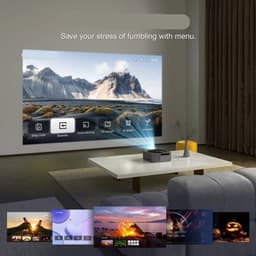 Beamer - Projector - Mini Projector - Full HD Native 1080P - met 120-inch E-ALR Projectorscherm & Stand – Outdoor Camping & Home Theater – EU Plug — thumbnail 3
