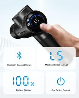 SnelShoppen - Massagepistool met Warmte en Kou, Draagbaar Percussie Massageapparaat voor Diep Weefselmassage, Elektrisch Handmassagepistool voor Thuis — thumbnail 4