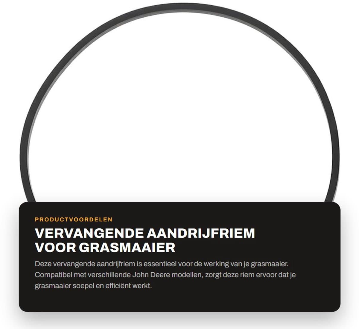 Dailygoods- Aandrijfriem Vervangend - Compatibel met John Deere - Rubber Composietmateriaal - Hoogte 5.5mm - Breedte 9.5mm - Externe Lengte 889mm - Grasmaaier Riem — afbeelding 1