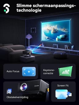 Smart Beamer Full HD 1080p met Netflix – 500 ISO Lumen – Autofocus – 4K Ondersteuning – WiFi en Bluetooth — thumbnail 4