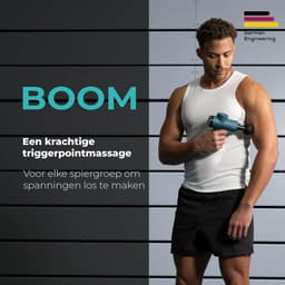 Thijox - Boom Massagepistool - Compact Spiermassageapparaat met 4 Opzetstukken, Krachtige Triggerpointmassage, 5 Intensiteitsniveaus, Batterij voor On — thumbnail 5