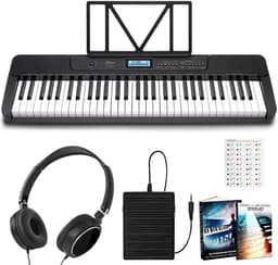 Finesse Keyboard Piano - MIDI & Bluetooth - Sustain Pedaal - 61 Keys - Digitale Piano - Elektrische Piano - Kind — thumbnail 1