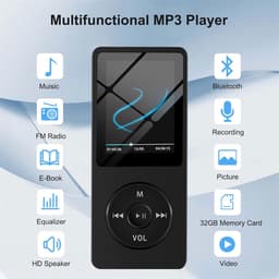 Bluetooth-mp3-speler met 128 GB TF-kaart, draadloze muziekspeler met lange batterijduur, USB-bestandsoverdracht, ondersteuning voor uitbreidbaar geheugen, compatibel met hoofdtelefoons, autoradio's en luidsprekers — thumbnail 2