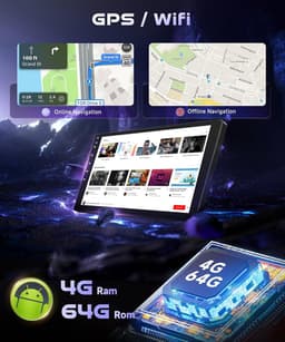 Autorradio 9" HD - 4G 64GB - Bluetooth met Carplay - GPS en AHD Achteruitrijcamera - ShopVlot — thumbnail 5