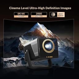 SnelShoppen - X7 Projector Native 1080P / 2000 ANSI - Android 14 - Draagbare Beamer voor Feesten, Camping, Thuisbioscoop - Compact en Krachtig — thumbnail 2