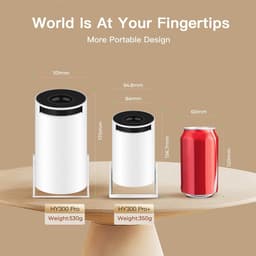 SnelShoppen - Mini Beamer WiFi 6 Bluetooth 5.4 Projector 1080P 4K 180° Draaibaar Android 14 Voor Thuis Buiten Feesten Camping Tuin — thumbnail 4