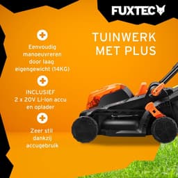 Accu Grasmaaier - Elektrische Duwmaaier - Gazon Onderhoud - Dubbele Accu Systeem - 33cm Maaibreedte - Zwart — thumbnail 3