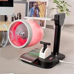 Turbine Bureauventilator - Jet Fan - Frisse Lucht Creëren - Met Spray Functie - 4000 RPM - Rood — thumbnail 3