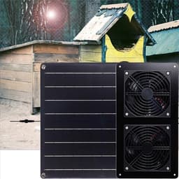Zonneventilator Uitlaat - Zonne-afzuiger Ventilator - Ventilatie Buitenruimte - Krachtig 20W Zonnepaneel - 69.6 CFM Luchtstroom - Zwart — thumbnail 2