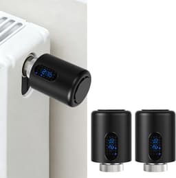 Radiator Thermostaat WiFi – Raamdetectie, Vorstbeveiliging en Kinderslot – Zwart – 2-pack — thumbnail 1