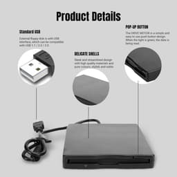 Draagbare USB Floppy Drive 3,5 Inch Kaartlezer Ultradun Zonder Externe Voeding voor Desktop en Laptop Computers — thumbnail 3
