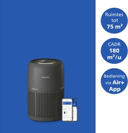 Philips PureProtect 700 Series, Luchtreiniger - CADR 180 m3/u, Ruimtes tot 75 m2, 3 Laags HEPA Filtratie, Air+ App, Ultrastil, Sfeerverlichting - Donkergrijs, AC0721/13 — thumbnail 2