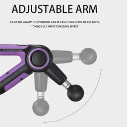 Massagepistool - Spierontspanningstool - Herstel na sport - Verstelbare arm - 16mm amplitude - Paars — thumbnail 2