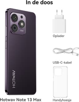 HOTWAV Note 13 Max - smartphones zonder abonnement - 256 GB - 5160 mAh - 4G Dual SIM - Face ID - GPS - Vingerafdrukherkenning - Paars — thumbnail 2