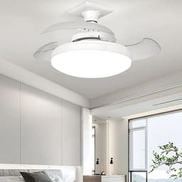 Plafondventilator met Verlichting - Ventilatorlamp Plafondkoeler - Comfort Verbeteren - Intelligente Dimfunctie - 38 x 13.5 cm - Crèmekleurig — thumbnail 5