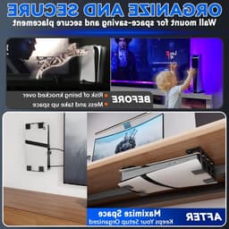 Horizontale Tafelhouder en Verticale Wandbeugel voor PS5 en Xbox Consoles - Stevige Consolehouder voor Bureau en Muur, Zwart, Geschikt voor PS5 Pro, PS5 Slim en Xbox Series S — thumbnail 2
