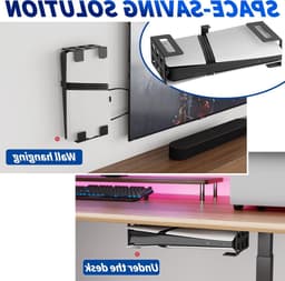 Horizontale Tafelhouder en Verticale Wandbeugel voor PS5 en Xbox Consoles - Stevige Consolehouder voor Bureau en Muur, Zwart, Geschikt voor PS5 Pro, PS5 Slim en Xbox Series S — thumbnail 3