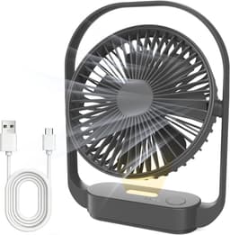 Tafelventilator 4000mAh – Draadloos en Stil – 4 Snelheden – Nachtlamp – USB-C – Tot 20 Uur – Zwart — thumbnail 1