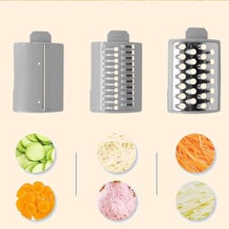 Elektrische Rasp - Keuken Snijmachine - Maaltijdvoorbereiding - 3 Snij Kegels - 14x16x29cm - Wit — thumbnail 5