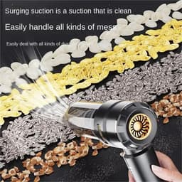Draagbare Stofzuiger - Handstofzuiger Draadloos - Auto en Huis - Krachtige Borstelloze Motor - 500 Gram - Zwart — thumbnail 2