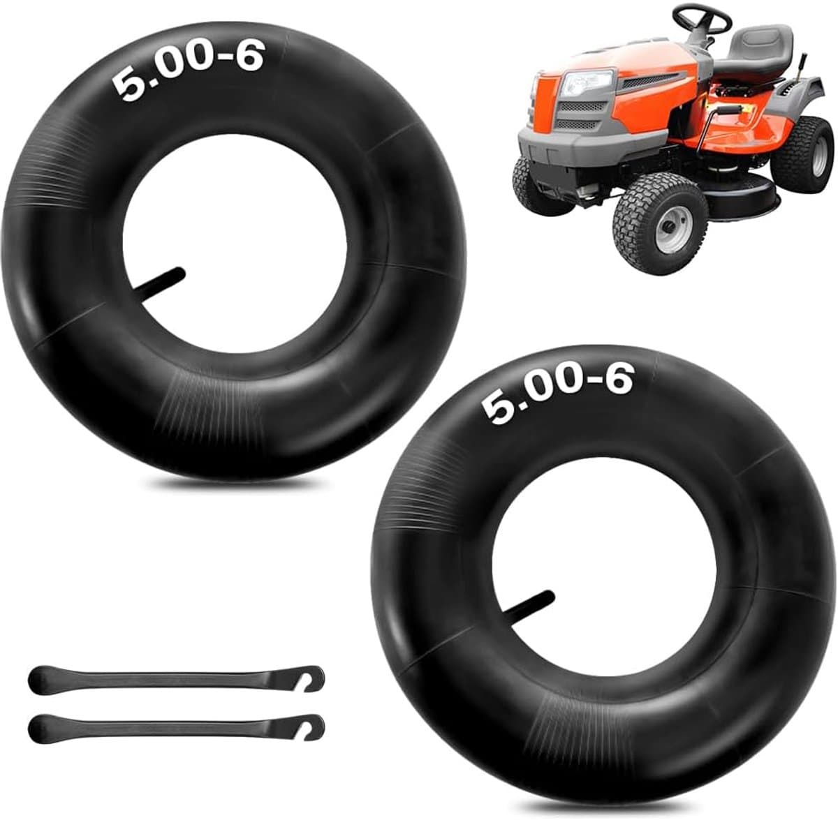 SnelShoppen - Tyre Hose 13 x 5-6 mm voor Grasmaaier, Vervangende Banden met TR-13 Ventiel, Geschikt voor Quad, Go Kart, Tuin, Handkar, 2 Stuks — afbeelding 1