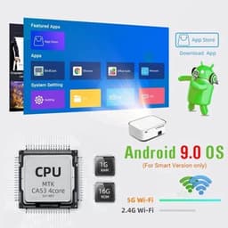 Byintek - K45 - Beamer - Projector Beamer - Mini Meamer - 4k - Full HD 1080P - 1920x1080dpi - Automatische focus - met WiFi - 950ANSI Lumens - Wit — thumbnail 2