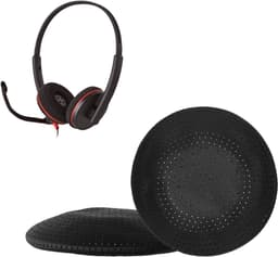 kwmobile 2x oorkussens geschikt voor Plantronics Blackwire C3220 C3320 C310 C320 C3200 - Earpads voor koptelefoon in zwart — thumbnail 1