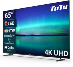 TuTu Android Smart TV - QLED 4K UHD - 65 inch/165 cm - Voice control - Streaming apps - HDMI x3, USB x2, CI+ - Tripple Tuner DVB-T/T2/S/S2/C - Frameless Design - Geassembleerd in Nederland - TUQ65UN1 — thumbnail 3