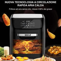 Heteluchtfriteuse - Airfryer Oven - Gezond Koken - 12 Programma's - 12 Liter - Zwart — thumbnail 4
