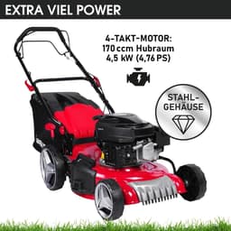 Benzine grasmaaier - Aangedreven maaier - Gazon onderhoud - 4-in-1 functie - 46 cm maaibreedte - Metaal — thumbnail 5