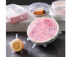 6 stks / set Food Grade siliconen afdichtingsdeksels Fresh Keeping Covers