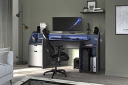 Parisot Game bureau MOBA - Met opbergruimte - Antraciet - Ledverlichting L 180 cm x H 92 cm x D 67 cm — thumbnail 5
