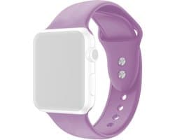 By Qubix - Geschikt voor Apple Watch bandje - Siliconen sportbandje - Lichtpaars - Dubbele druksluiting - Geschikt voor Apple Watch 38 mm / 40 mm / 41 mm / 42 mm - Smartwatch bandje - siliconen sport bandje - smartwatchbandje