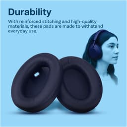MMOBIEL Oorkussens voor Sony WH-1000XM4 Noise Cancelling Hoofdtelefoon - Memory Foam en Protein PU Koptelefoon Oorkussens - Noise Isolation Hoofdtelefoon Earpads – Blauw — thumbnail 2