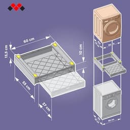 Universele 2-in-1 Overlay Set voor Wasmachine en Droger - Duurzaam en Ruimtebesparend met Legplank — thumbnail 2