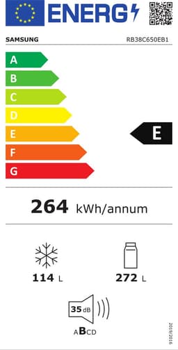 Samsung RB38C650EB1 - energielabel E - 2022 - grafiet — thumbnail 2